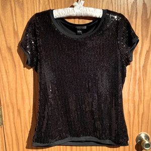 August silk sequined top